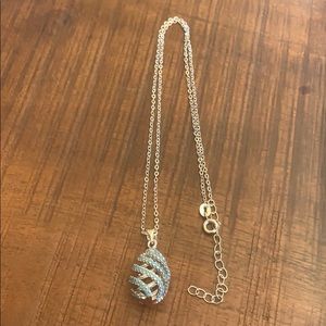 Silver and blue necklace